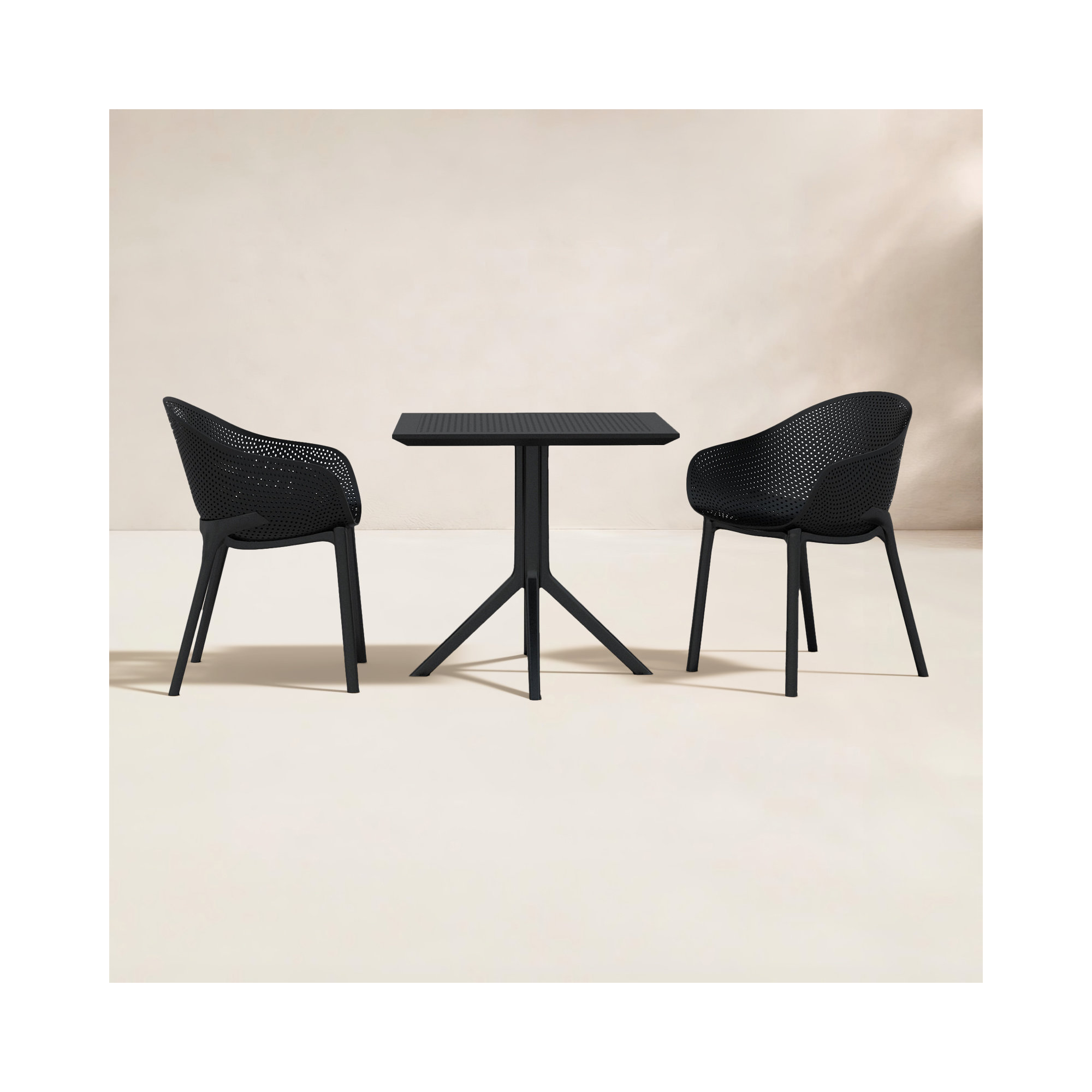 Farrah Square 2 - Person Bistro Set, Black