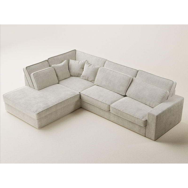 5 Seater Corner Sofa , Left Hand Facing, Beige/Grey