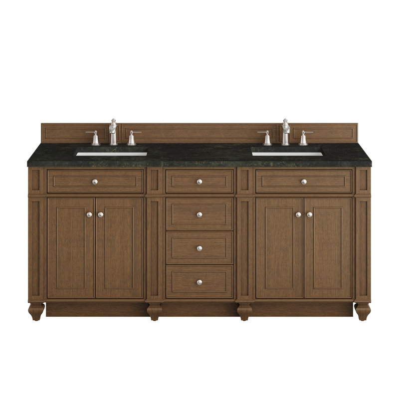Bristol 72'' W Double Vanity, Saddle Brown, Phantome Eclos, 8" Widespread