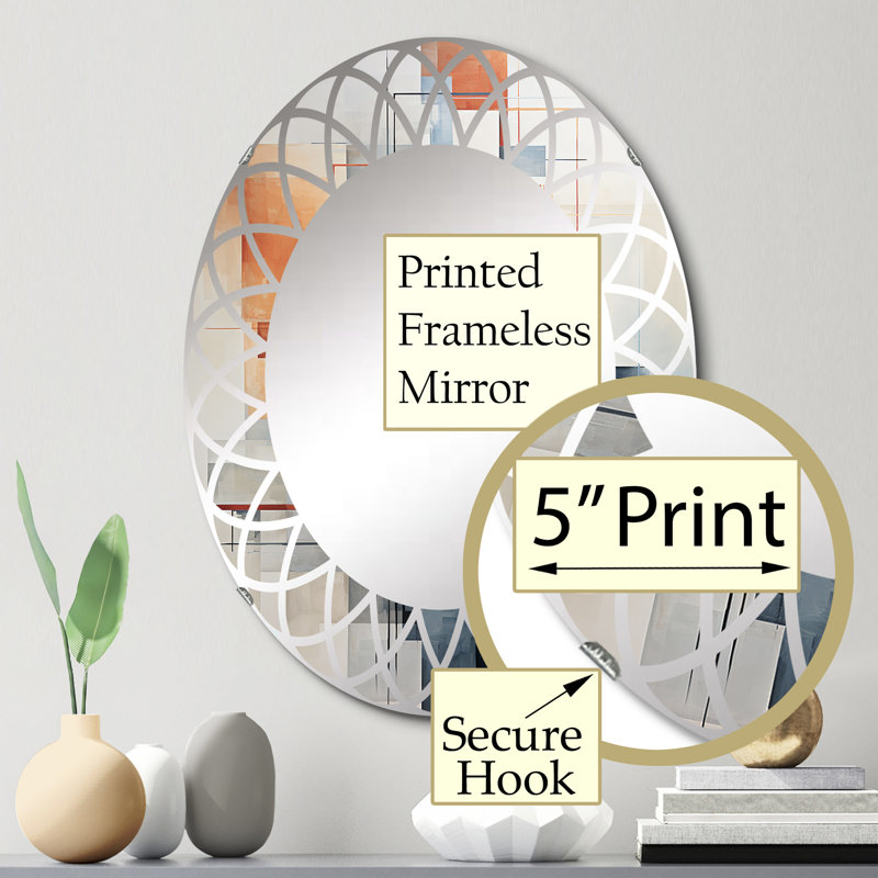 Tsakistra - Miroir mural Mid-Century ovale, 30 po x 20 po
