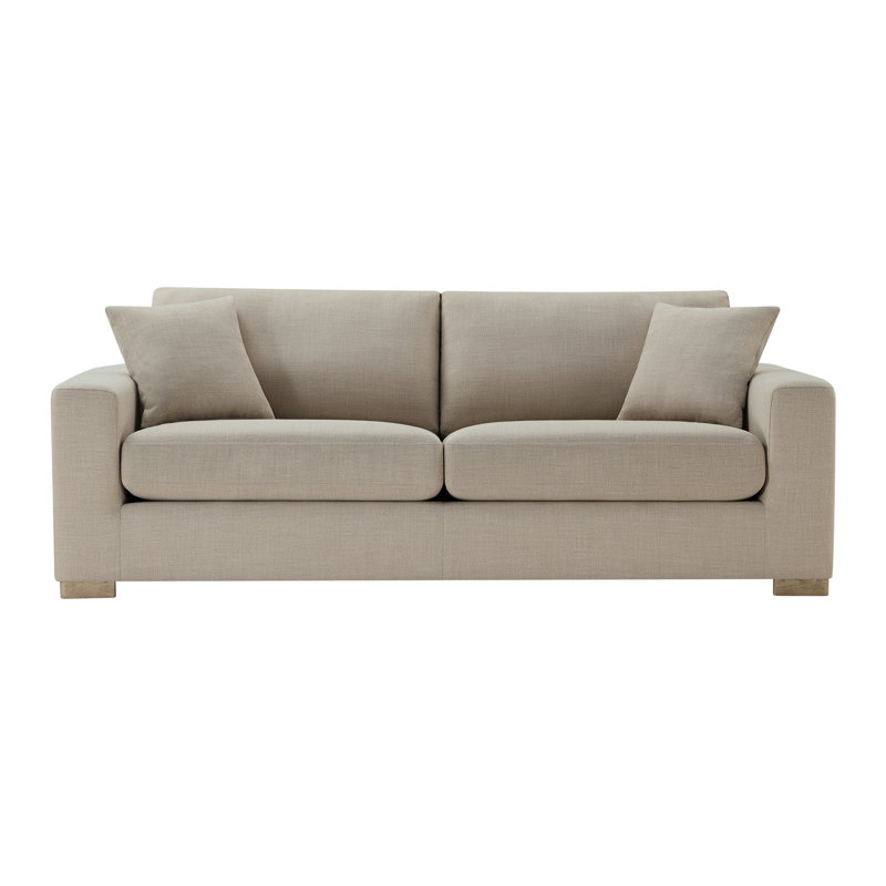  84'' Upholstered Sofa with Solid Wood Legs, Elite Sand