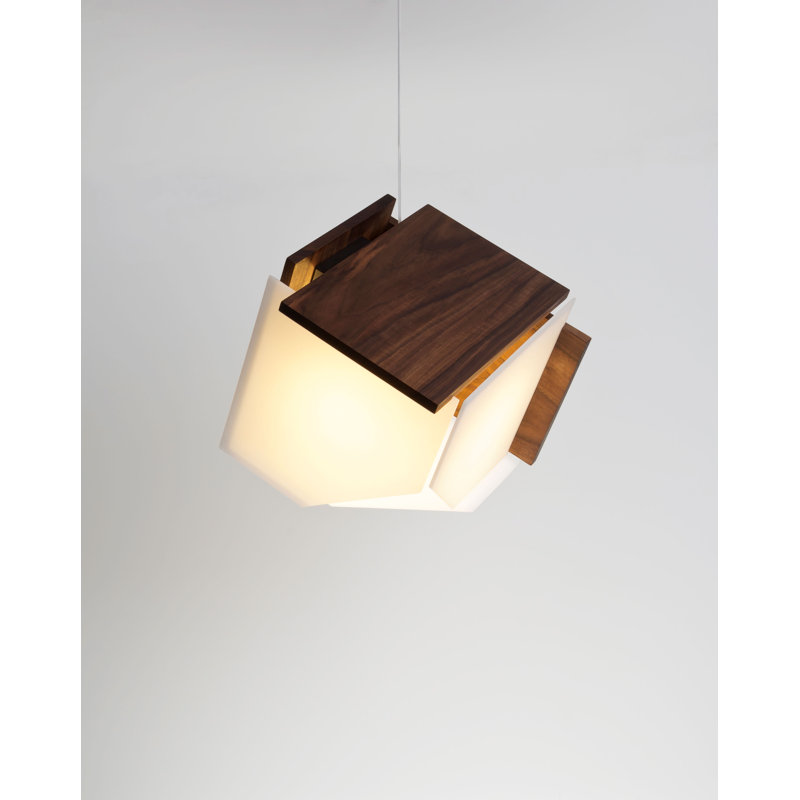 Mica L 1 - Light LED Unique/Statement Pendant, Oiled Walnut, 2700K (warm), Low Profile