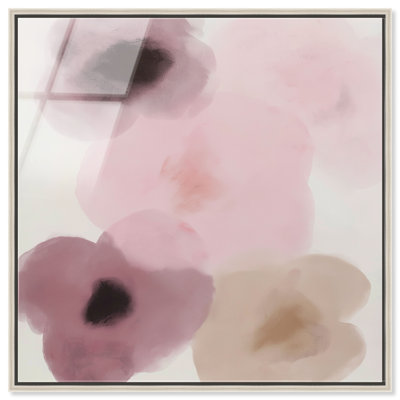 Tableau encadré Roseate Dream II, impression acrylique, décoration murale pour chambre à coucher, par Art Remedy, cadre argenté, 30 x 30 cm