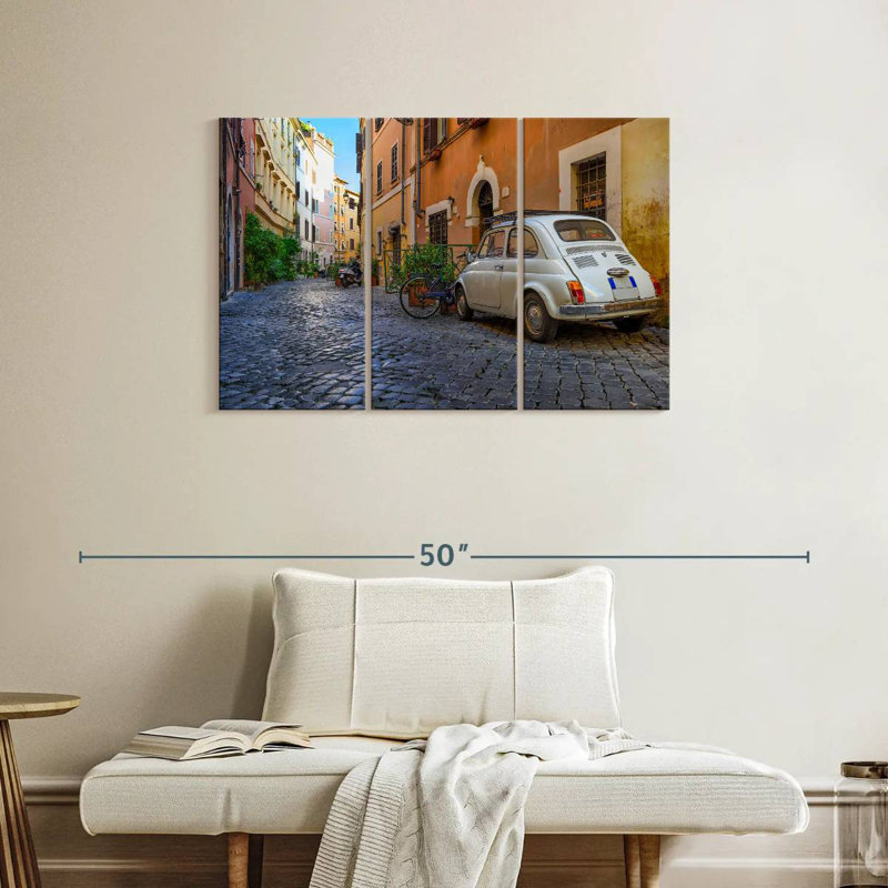 Rue pavée Sireci à Rome, H 24 po x l 38 po