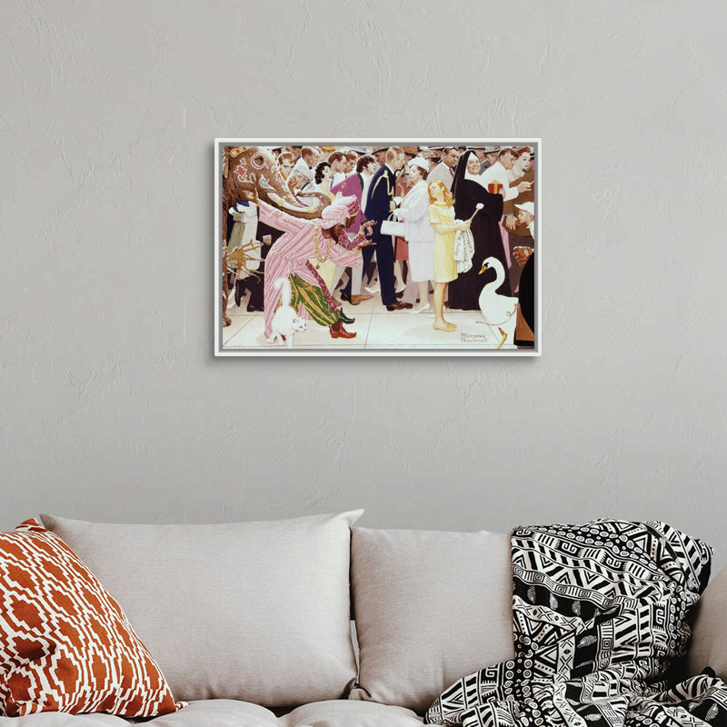 Art mural sur toile The samedi People, Cadre flottant blanc, H 22 po x l 32 po x P 1,75 po