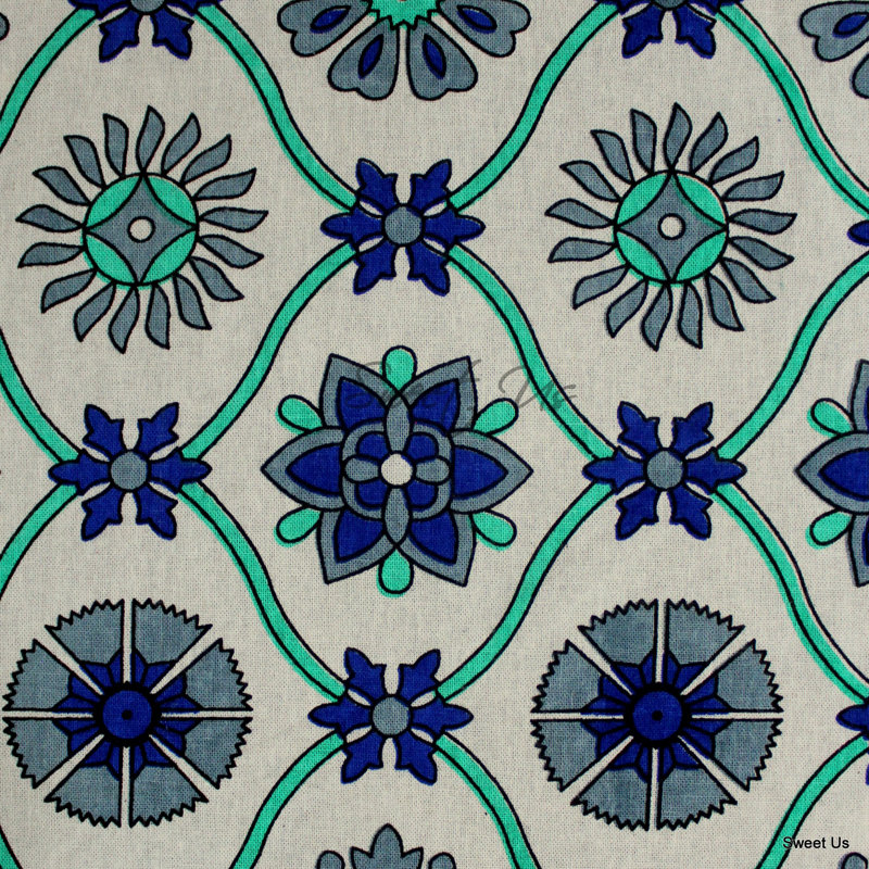 Nappe en coton, L 70 po x l 104 po, Bleu