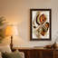 Tableau abstrait sur toile avec anneaux métalliques or et bronze tourbillonnants-877896620
