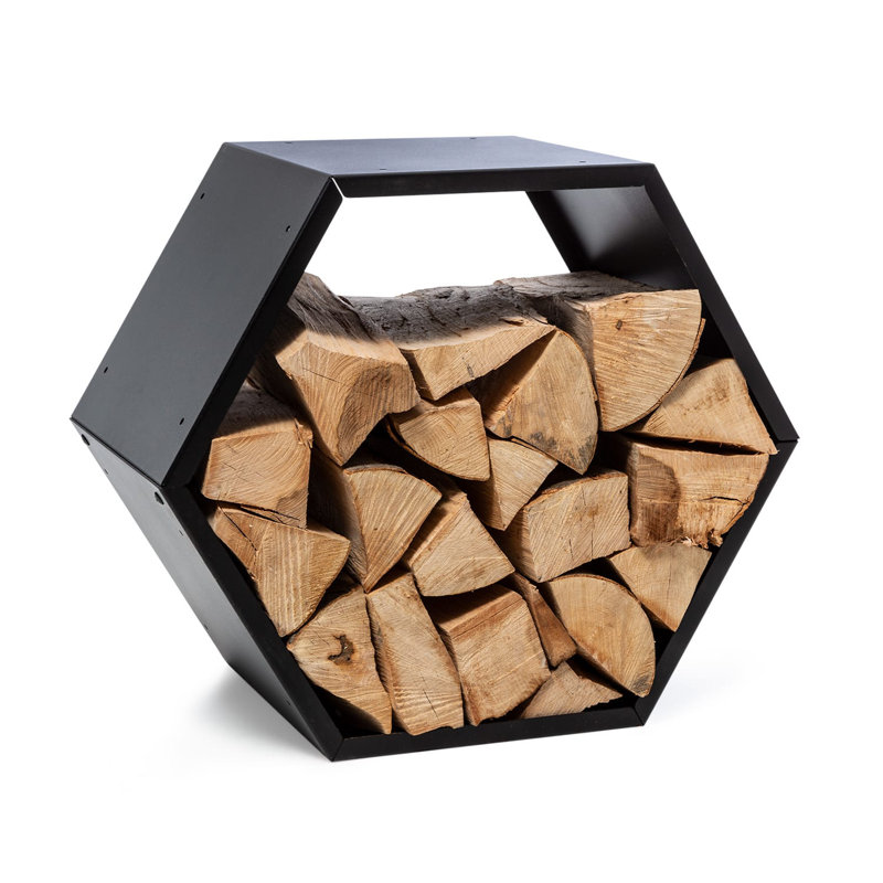 59cm W Steel Log Rack, Black