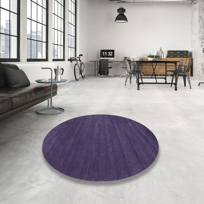 Tapis contemporain mauve, Rond 5 pi