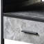 Table de bout moderne en béton gris et noir, élégante distinction courbée, tiroir de rangement et tablette, table à cadre en métal pour le salon, avec bords