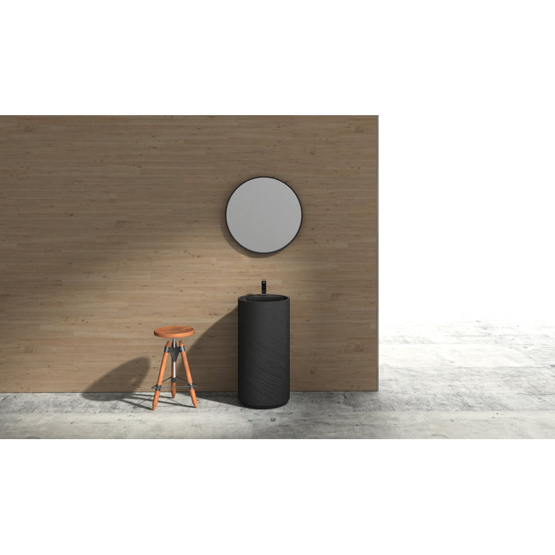 Livenza | Évier une pièce à piédestal moderne, Noir mat
