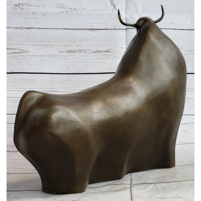 Collinward Modern Art Abstract Bull Bronze Figurine Botero Statue Sculpture Figurine Figure