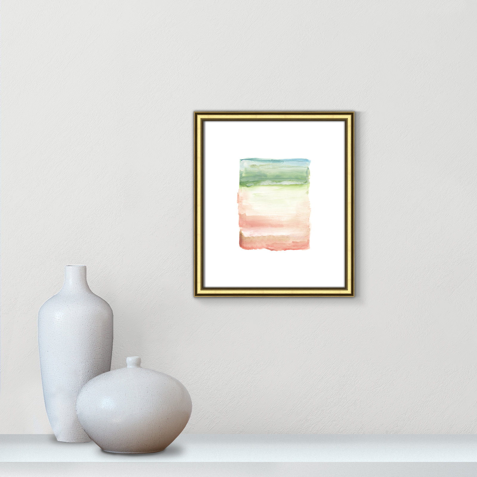 Nabi "Skye I" Print, 16.25" H x 14.25" W x 0.88" D, Gold Framed Paper