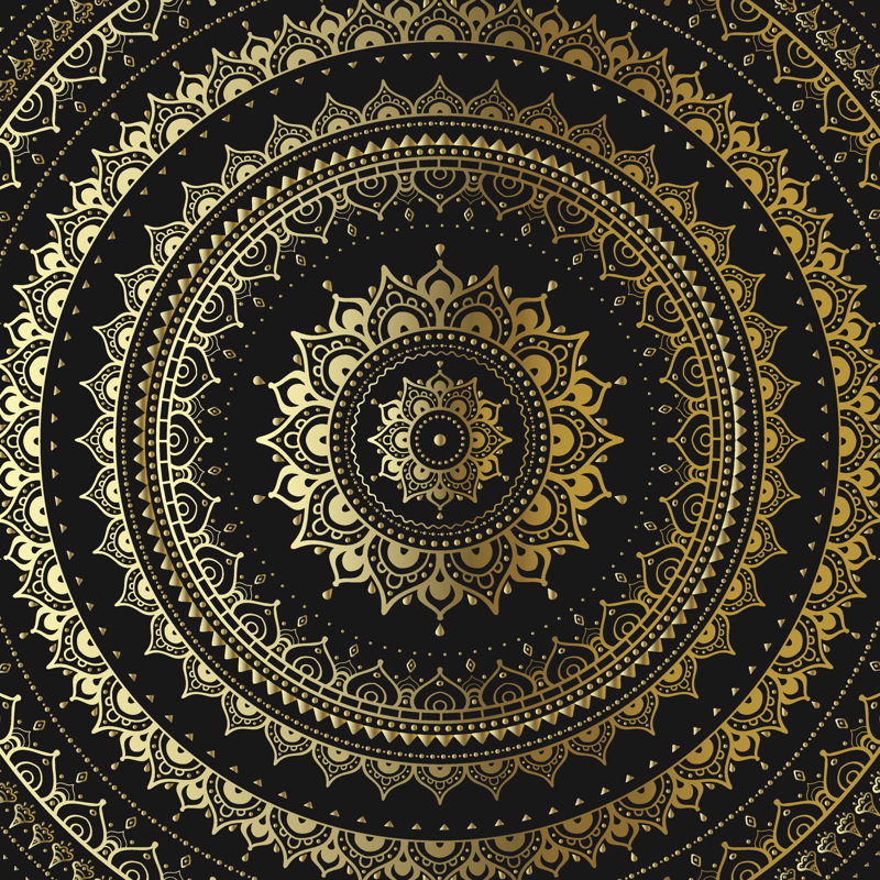 Gold Mandala by Katyau - Wrapped Canvas Print, 30cm H x 30cm W