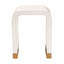 Table de bout en nacre de Capiz beige et blanche