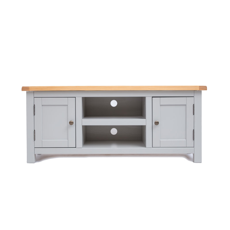 Abiorn TV Stand for TVs up to 55", Grey/Natural/Brass