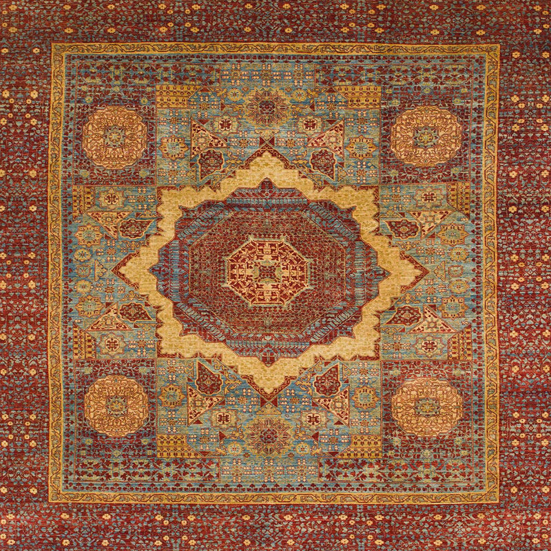 Abstract Indoor Rug, Square 7'