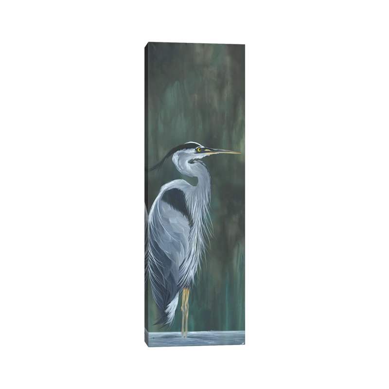 Blue Heron by Emily Magone - Wrapped Canvas Panoramic Gallery-Wrapped Canvas Giclée, 30.48 cm H x 91.44 cm W x 1.91 cm D