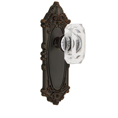 Grandeur Grande Victorian Plate Privacy with Baguette Crystal Door Knob