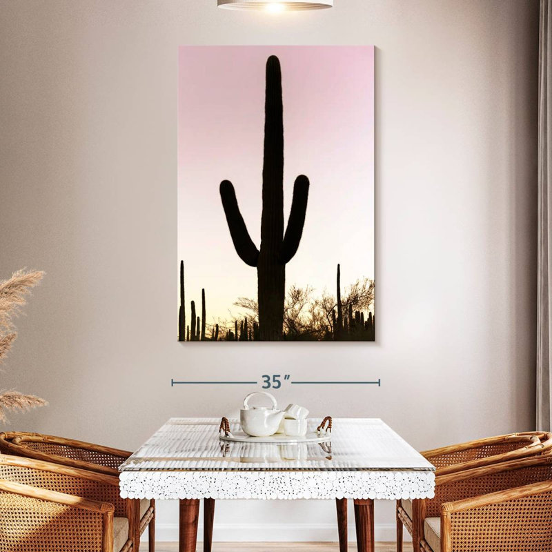 Harnek cactus rose coucher de soleil, H 51 po x l 34 po