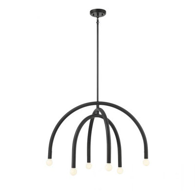 Yula 6-Light Chandelier in Matte Black