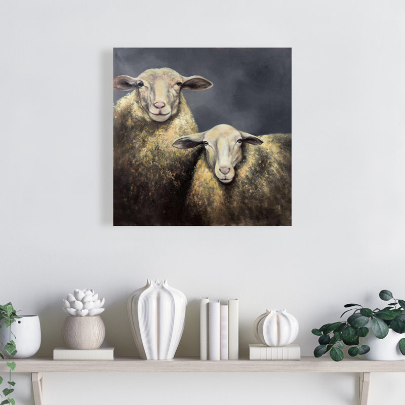 «Sheeps», reproduction sur toile, Toile tendue, H 16 po x l 16 po