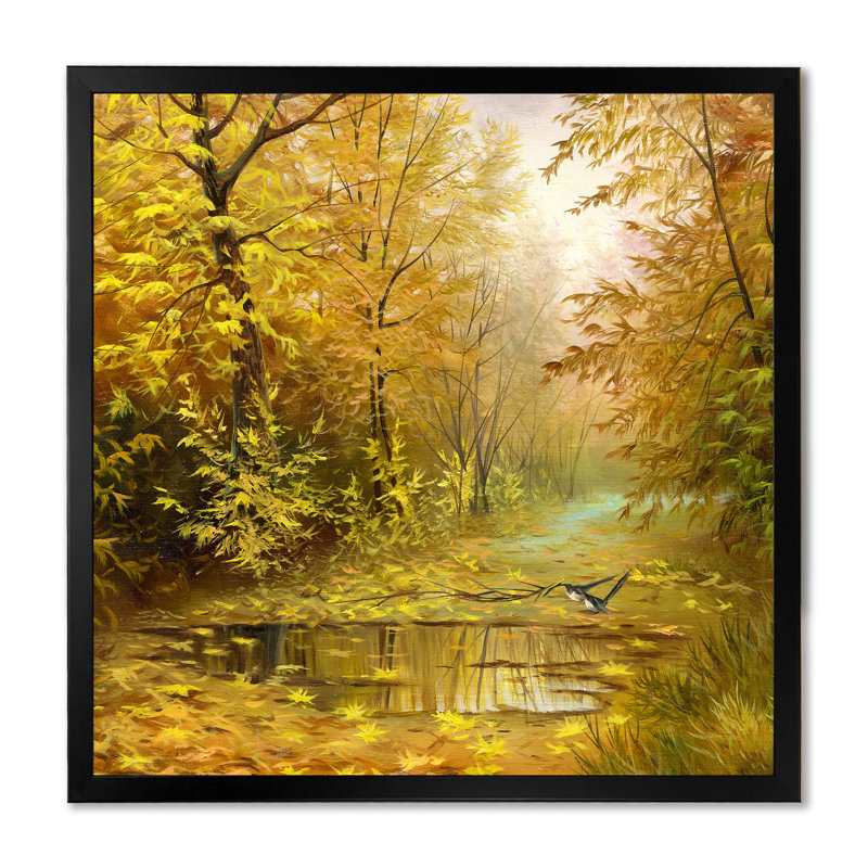 «Beautiful Yellow Yellow Landscape», impression sur toile, H 16 po x l 16 po, Cadre photo noir