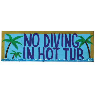 PAS DE PLONGEE DANS LA BAIGNOIRE CHAUDE - Signe mural