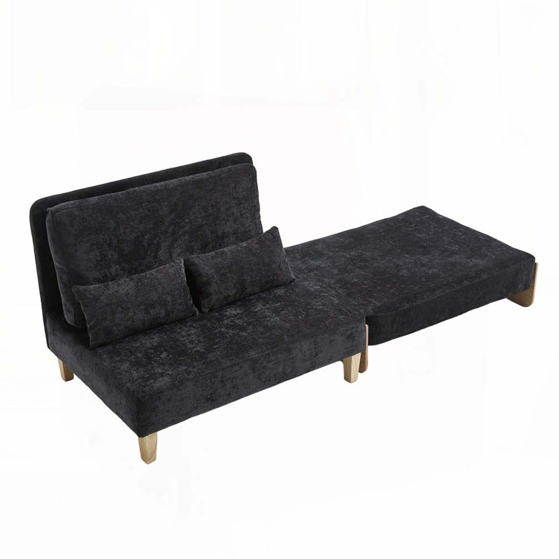 Fauteuil convertible en chenille, Noir