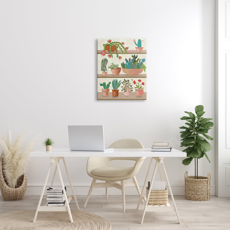 Succulent moderne chic - impression, Toile tendue, H 30 po x l 24 po