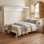 Grand lit escamotable mural et USB, blanc