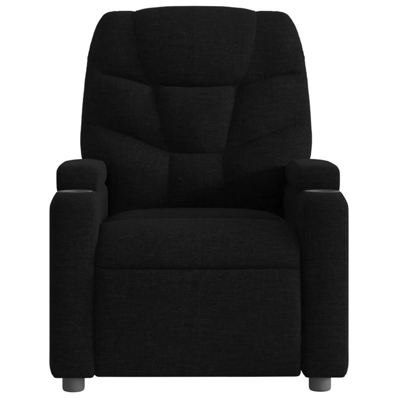 Fauteuil inclinable de massage en tissu vidaXL, dossier et repose-pieds réglables, Tissu noir