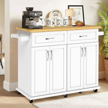 Red Barrel Studio® VicenniaKitchen Island on Wheels - Portable Kitchen Cart