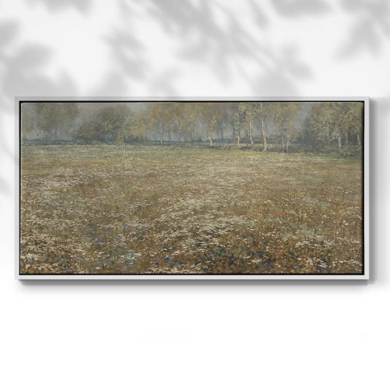 Série paysage - DCCXL III - Toile tendue avec châssis encadré - Prêt à être accroché, H 17 po x l 33 po, Blanc