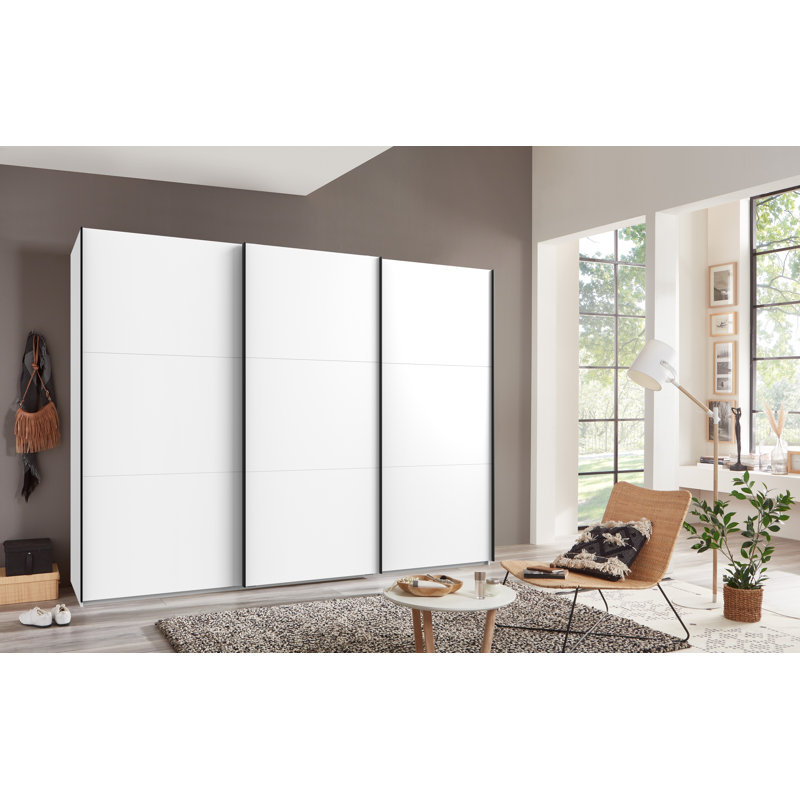 Guardino 3 Door Wardrobe, White, 216cm H x 300cm W x 65cm D