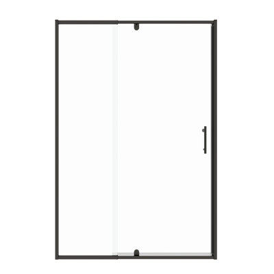 Pivot Swing Shower Enclosure, 56 - 60" W X 71" H, 1/4" Tempered Glass, Matte Black, Reversible Installation, Stainless Handle, Magnetic Closing, Good Leak Feature H Door, Clear Black Swing, Install,