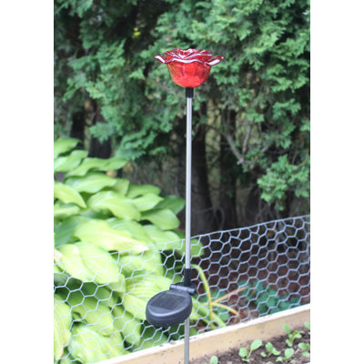 Solar Powered Red Rose Flower Garden Decoration Stake Outdoor Landscape Yard Pathway Lawn Patio Color Changing LED Light -  Amples, RR01