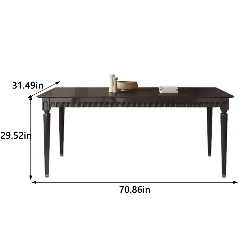 Tamisha Ash Solid Wood Dining Table, 31.49" W x 70.86" L