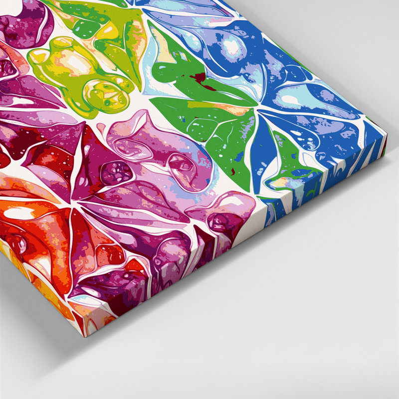 «Desserts Gummy ours», art mural sur toile rouge, H 24 po x l 36 po