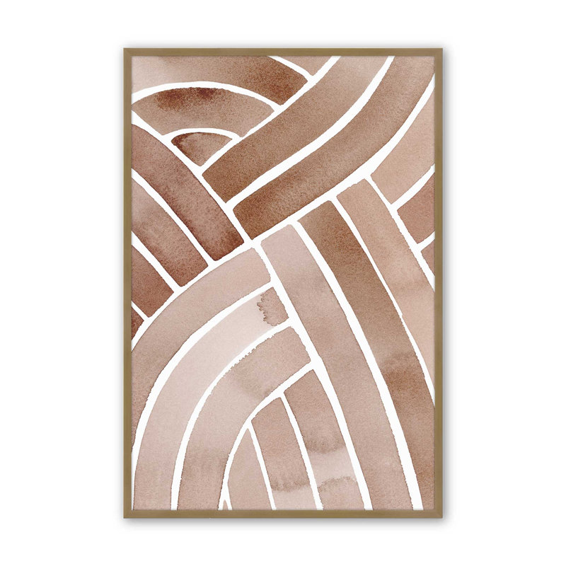 Terre tressée v1, Cadre doré brossé, H 20 po x l 16 po x P 1,25 po