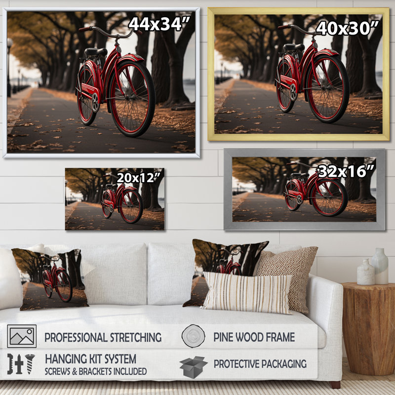«Pedals», impression sur toile, H 34 po x l 44 po x P 1,5 po, Cadre simple argenté