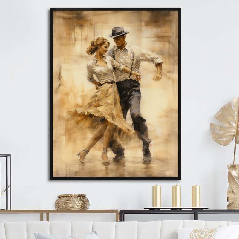 «Vintage Tap Dance Time» sur impression sur toile, Cadre flottant noir, H 40 po x l 30 po x P 1,5 po