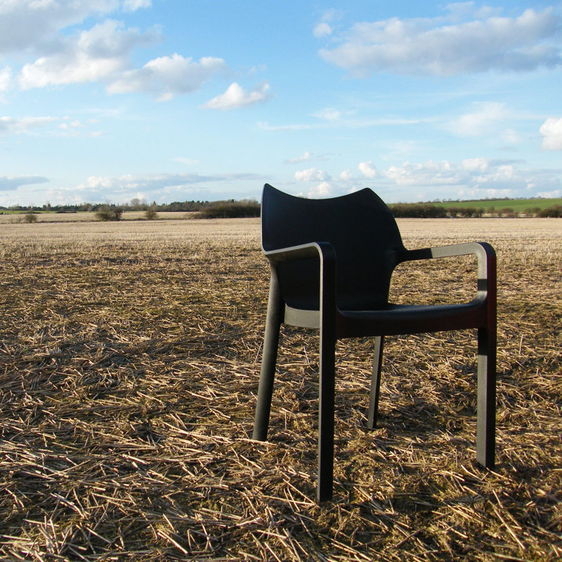 Chaise de patio empilable Adrian, Noir