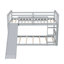 Lit simple gris au-dessus d'un lit superposé avec glissade et, espace-efficace dans la chambre à coucher, construction solide pour une utilisation à long terme en bois de pin