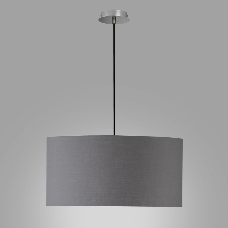 Pina 3 - Light Nickel Dull Pendant, Dark Grey