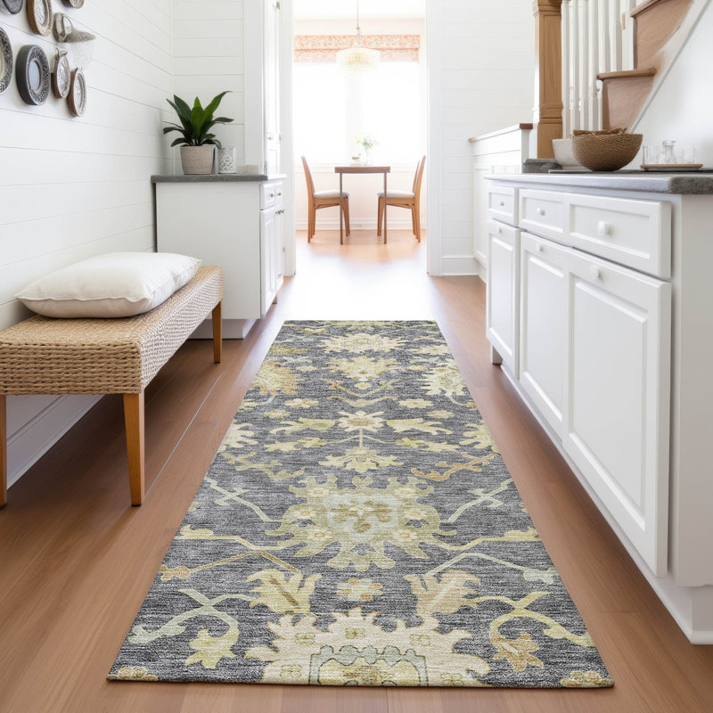 Premium Machine Washable Gurubaksh AMF1150 Global Rug, Runner 2'3" x 7'6"