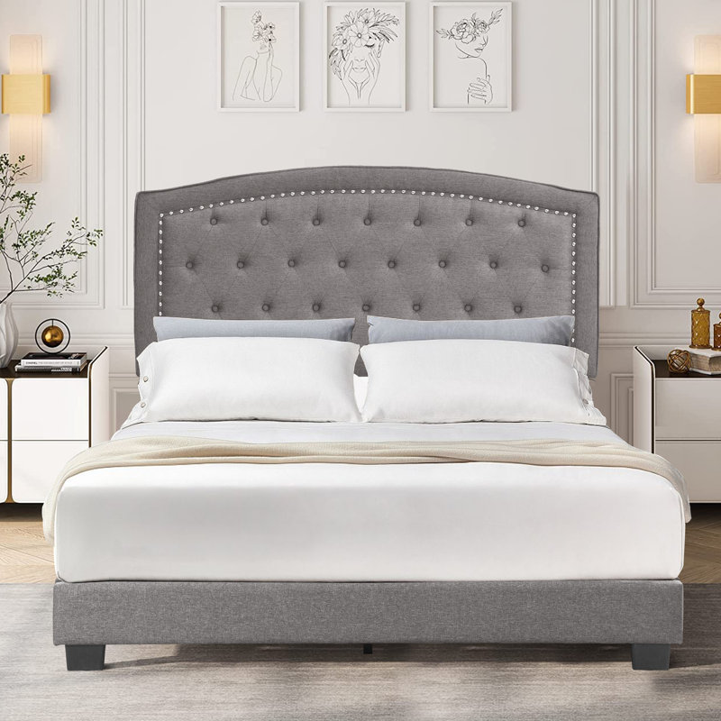 Jonithan Upholstered Bed, Queen, Gray