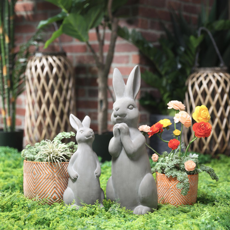 Figurine de lapin assis terre cuite Sipos
