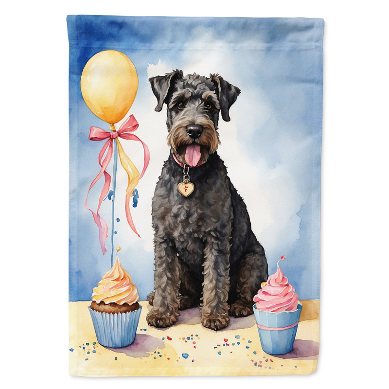 Drapeau «Happy Birthday House», Kerry Blue Terrier