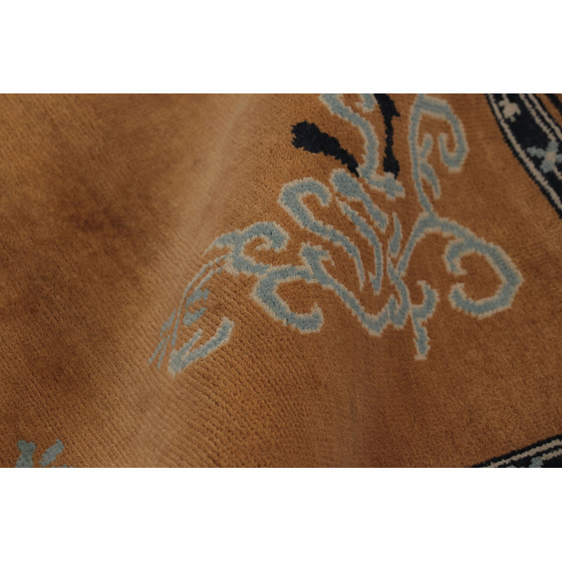 Art Deco One-of-a-Kind 3'9X3'9 Hand Knotted Area Rug